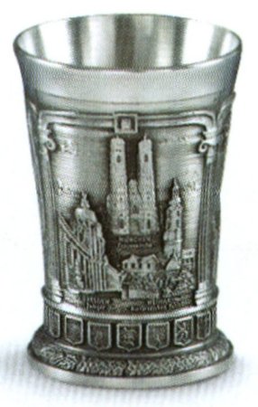 Deutschland German Landmarks Pewter Shot Glass